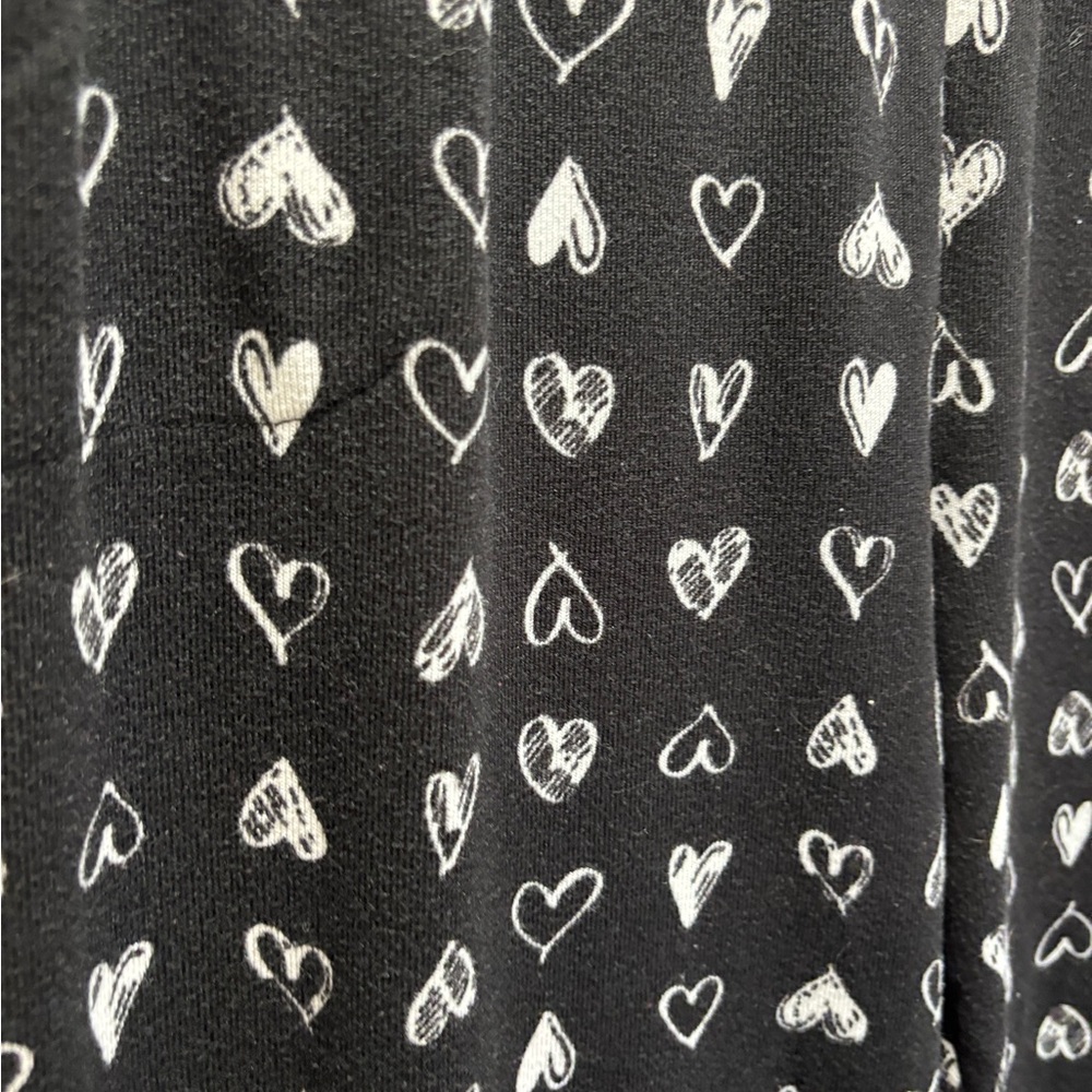 Cuddle Duds Black Heart Patterned Sweatshirt - image 3